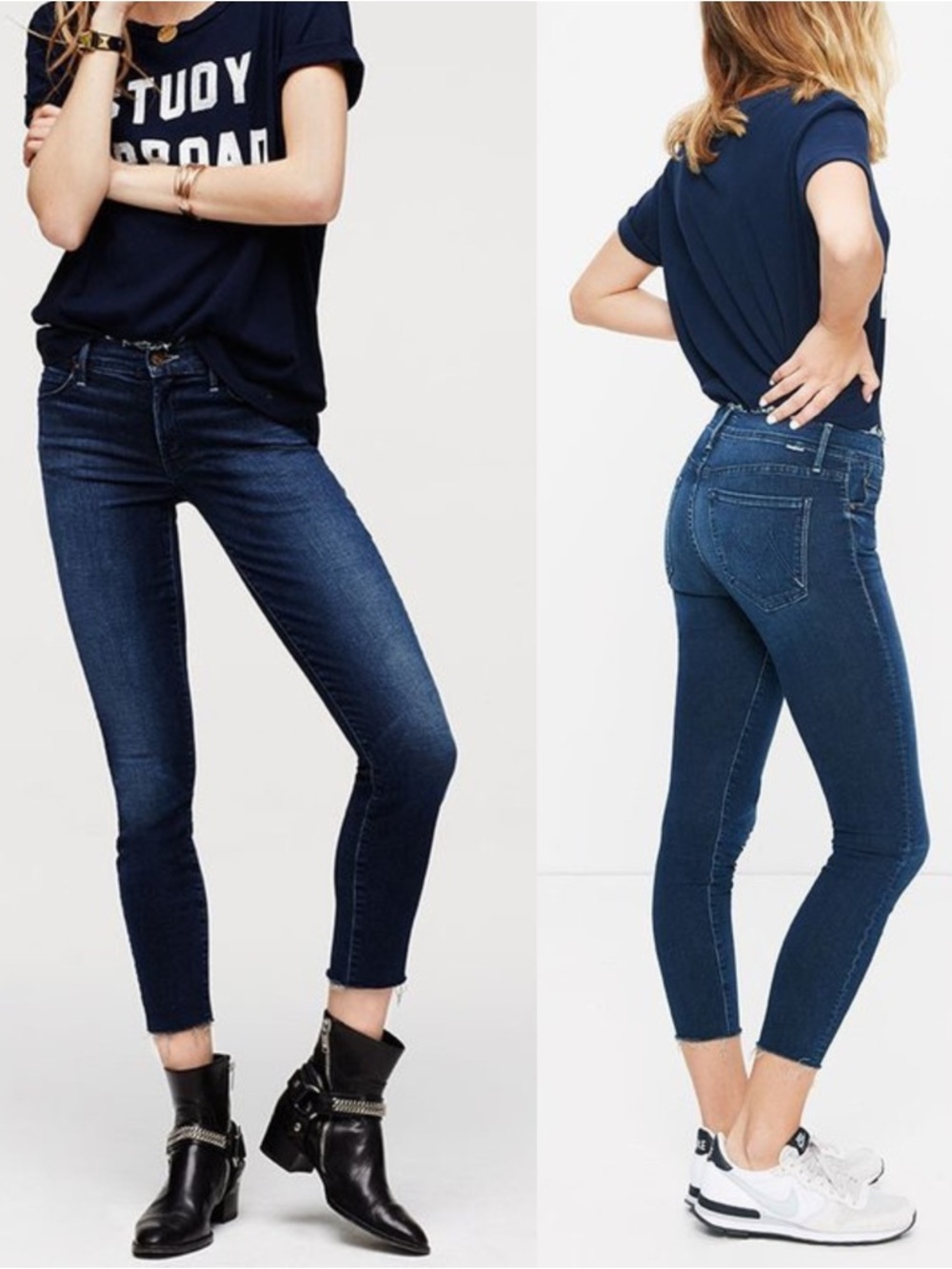 MOTHER Double Fray Charmer Crop Jean in Photo Finish Size 29